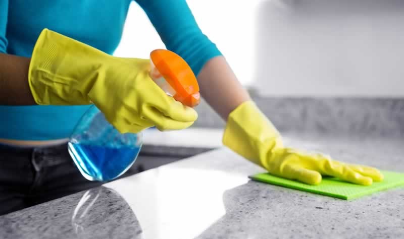 Efficient cleaning of granite countertops