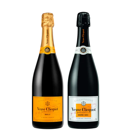 Veuve Clicquot Brut Yellow Label And Demi Sec Champagne Combo Package 750ml